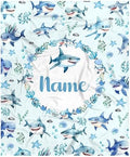 Personalized Shark Pattern Blanket Gifts for Girls Boys Women - Super Soft Cozy Warm Throw Sheet for Couch Bed Sofa Office Decor All Season 30"x40" Pets by Nairatmya