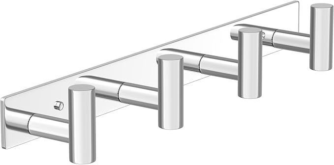 Wall Mounted Coat Rack-4 Hooks, Heavy Duty Stainless Steel Hook Rail - Image 8