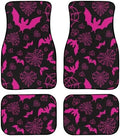 Halloween Bat Automotive Floor Mats Pink Car Floor Mats Non Slip Car Carpet Mat Protector Automotive Foot Pads for SUV Van Vehicle Auto Halloween Automotive Accessories, Pink