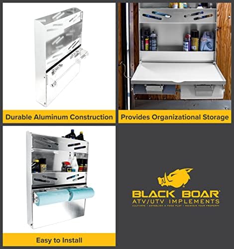 Black Boar Aluminum Large Work Station ¬for Enclosed Trailer/Garage | 24 x 14-inch fold Down Tray and (2) Spring-Loaded Paper Towel Racks | Durable Construction | Easy to Install (66123) - Image 2