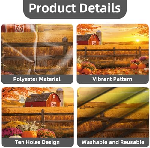 Fall Thanksgiving Garage Door Cover 7x16ft Large Hanging Backdrop Decorations Autumn Farm Harvest Friendsgiving Party Double Garage Door Banner Fabric Photo Background Outdoor - Image 7