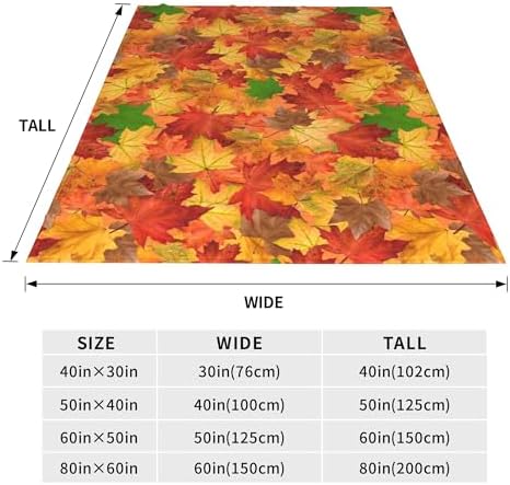 Maple Leaves Throw Blanket - Soft, Cozy, Fluffy Warm Blanket for Kids, Women, Men - Autumn Leaf Pattern for Sofa, Couch, Bed, Home Fall Decor, Christmas, Birthday Gifts - 60"X50" - Image 2