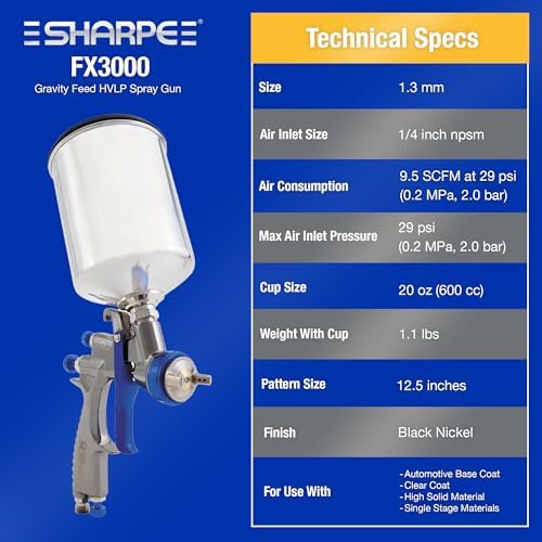 Graco-Sharpe 288879 HVLP FX3000 Paint Spray Gun, 1.3 mm - Image 4