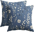 Spring Navy Blue Pillow Covers 22x22 Set of 2 Summer Throw Pillow Covers Rustic Floral Pillowcase Linen Decoration Farmhouse Soft Decorative Flower Cushion Case Couch for Indoor Outdoor Home Decor by Unknown