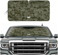 Windshield Sun Shade for GMC Sierra 1500 2014-2018, Foldable Truck Sunshade, UV Heat Blocker, Front Window Sun Shield, Interior Protection, Keeps Cab Cool, Heavy Duty Truck Accessory - Green Camo