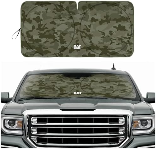 Windshield Sun Shade for GMC Sierra 1500 2014-2018, Foldable Truck Sunshade, UV Heat Blocker, Front Window Sun Shield, Interior Protection, Keeps Cab Cool, Heavy Duty Truck Accessory - Green Camo