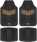 Motor Trend DualFlex™ Rubber Car Floor Mats All Weather Waterproof 4-Piece Sporty Two-Tone Design Car Mats Full Set - Universal Trim-to-Fit Floor Mats for Car, SUV, & Trucks - Car Carpet Protector