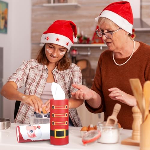Hushee 10 Pcs Christmas Car Tissue Cylinders with 500 Facial Tissues(Santa) - Image 6