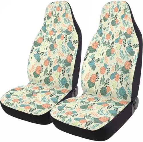 GENANY Dragon and Dice Car Seat Covers, 2-Piece Front Seat Set