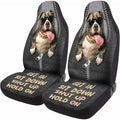 GENANY Funny Pitbull Car Seat Covers, 2-Piece Front Seat Set