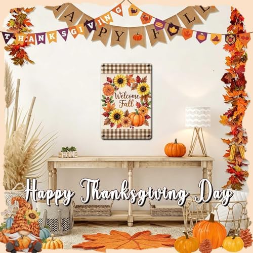 Fall Sign Vintage Thanksgiving Day Welcome Fall Decor 8x12Inch - Image 5