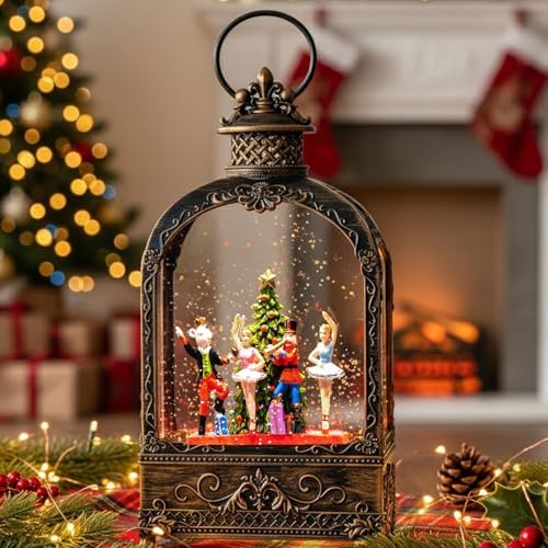 Nutcracker Christmas Snow Globes Lantern Christmas Snow Globe with Music Dance Soldier Nutcracker Scene,6H Timer,USB Lined/Battery Operated Lighted Lantern for Christmas Festival Decoration Gifts - Image 6