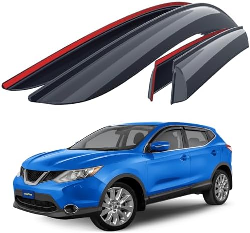 Goodyear Shatterproof Window Deflectors for Nissan Rogue Sport 2017-2022, Tape-on Rain Guards, Window Visors, Vent Deflector Visor, Car Accessories, 4 pcs. - GY008813