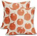 Orange Pumpkin Fall Pillow Covers 20x20 Set of 2 Autumn Harvest Print Thanksgiving Decorative Throw Pillows Outdoor Farmhouse Cushion Case Seasonal Decor for Couch Sofa Bed by Aytipun