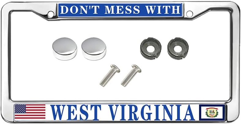 Don't Mess with West Virginia Universal US CA Car License Plate Frame Jesus Bible Virginia Quotes License Plate Frame for Women Wife Mom Virginia Quotes License Plate Frame Men