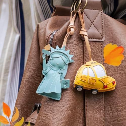 Travel Icon Leather Bag Charm - Unique Keychain Purse Charm For Handbags