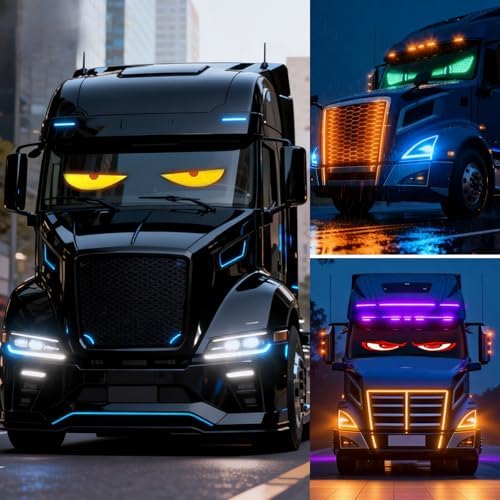 52in x 7.48in Devil's Eye LED Panel, Upgraded Programmable Dynamic Display, APP & Wireless Remote Dual Control, Custom Texts, Animations and Graphics for Trucks & RVs