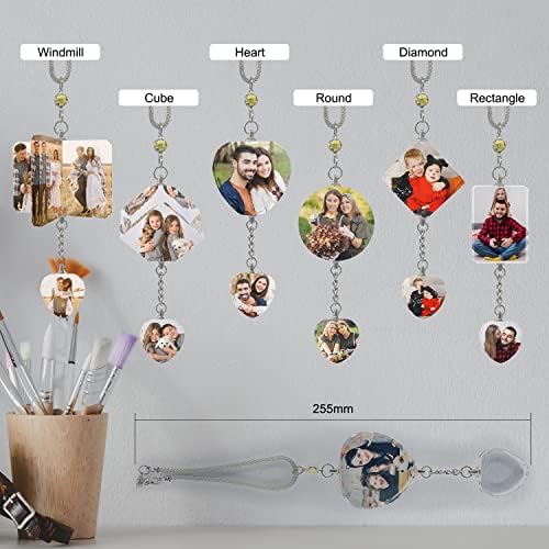 Personalized Ornament - Photo Car Hanging Rearview Mirror Charm, Heart-Shaped Custom Charm Memorial, Office Decoration Pendant - Image 6