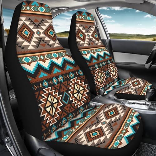 Southwest Aztec Car Seat Covers Waterproof Front Seat Covers 2 Pcs Easy Installation Breathable Front Seat Cover Protection Interior Accessories Universal for Auto Truck Van SUV