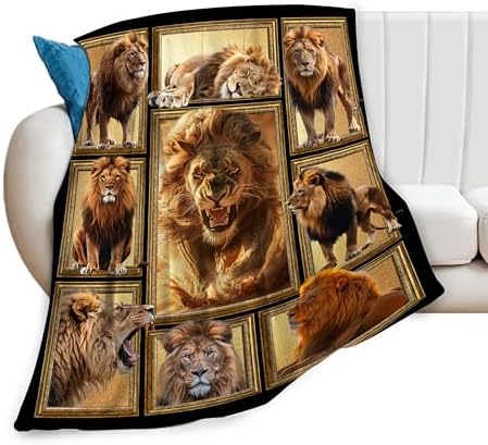 Lion Blanket, Lions Throw Blanket, AnimalGifts Blankets Stuff Fleece Flannel Plush for Boys Men Girls Women Lovers Adults Soft Bedding Gift for Sofa Bed Office Home Decor 40"X50" by Unknown