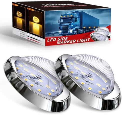 Nilight 6" Amber Teardrop Side Marker Light,18 LED Turn Signal