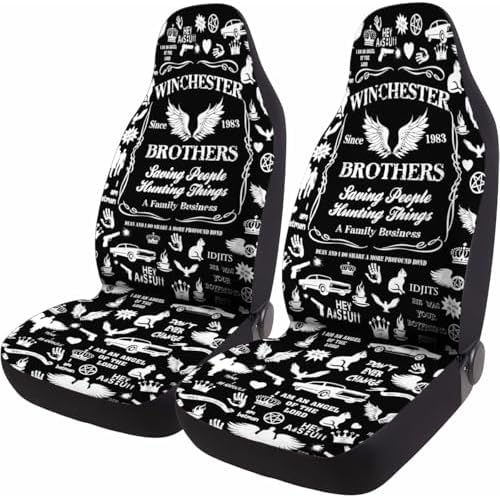 GENANY Retro Horror Scene Car Seat Covers, 2-Piece Front Seat Set