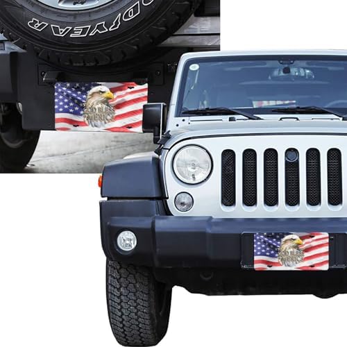 God Bless Front License Plate 6" * 12" for Women American Flag