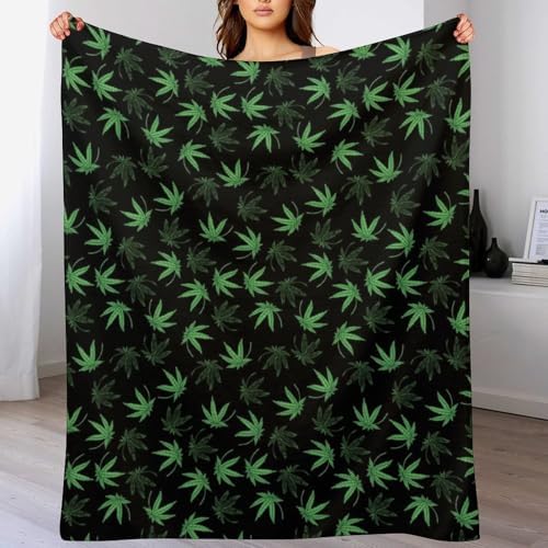 Socira Weed Blanket Throw Blanket Marijuanas Leaf Weed Gifts for Women Men Soft Sofa Throws for Travel Camping Bed Home Decor Car Birthday Gift 50"*60"（130 * 150cm） - Image 2