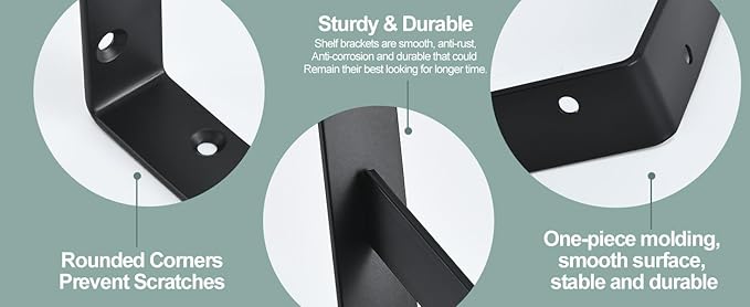 12 Pack L18 x H 12" Black Heavy Duty Shelf Brackets - Image 7
