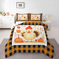 Erosebridal Fall Bedding Sets Queen - Thanksgiving Turkey Comforter Set for Kids Adults Rustic Farmhouse Duvet Insert Botanical Autumn Leaves Quilt by Erosebridal