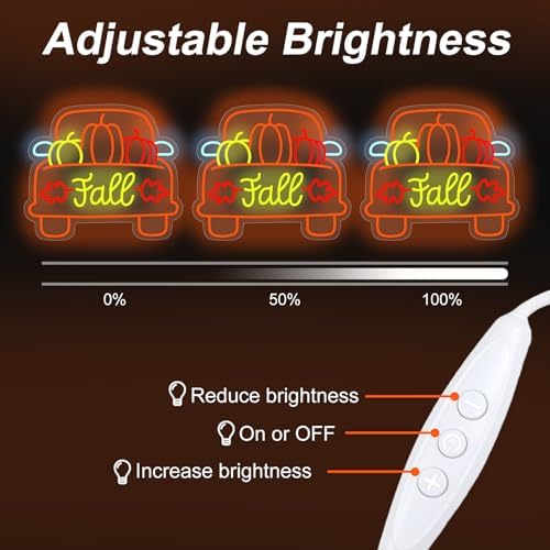 Thanksgiving Pumpkin Carriage Neon Sign Fall Truck LED Light - Image 5