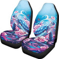 Blue Sea Turtle Car Front Seat Covers Set of 2, Ocean Beach Style Decorative Breathable Seat Protectors for Women, Universal Fit SUV Sedan Truck