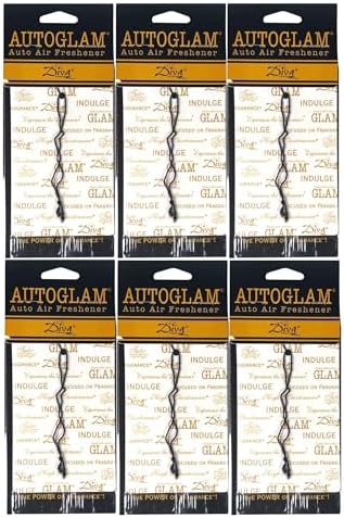 Tyler Candle Company Diva AutoGlam Auto Air Fresheners – Set of 6 – Long-Lasting Luxury Car Air Freshener – Warm Fruity Floral Scent with Amber & Chocolate – Individually Wrapped