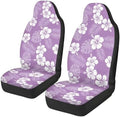 Hawaiian Florals Front Car Seat Cover Hibiscus Automobile Front Seat Covers Set of 2 Stretch Polyester Fabric Cover Universal Fit for Cars SUV Sedans