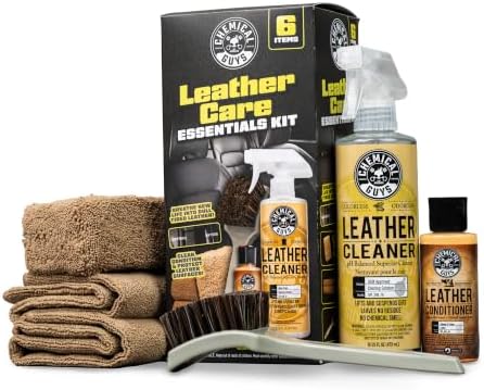 Chemical Guys, Car Leather Care Kit, Cleaner, Conditioner & Tools, 6 Pc