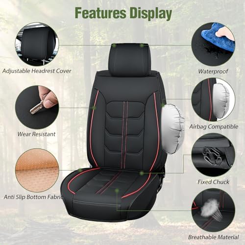 Nilight Car Seat Covers Custom Fit 2007-2024 Jeep Wrangler JK JL 4-Door