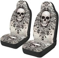 Damask Skull Car Seat Covers Breathable Front Seat Cover