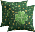 St.Patrick's Day Throw Pillow Covers 24x24 Set of 2 Green Lucky Clovers by Trongr