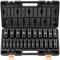 VEVOR Impact Socket Set, 26pcs x 1/2inch Metric 10mm-36mm Impact Sockets, 6-Point Deep Socket Rugged Construction High-torque, Cr-V 1/2 Inches Drive Socket Set Impact with a Storage Cage by VEVOR