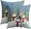 Christmas Snowman Pillow Covers 22x22 Set of 2 Blue Highly Absorbent by Unknown