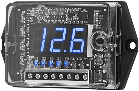 TARAMPS VTS5.1 Automotive Digital Voltmeter and Sequencer VTS 5.1 Blue LED Automotive Car Audio 5 Sequencer Outputs SPL Mode Voltage Protection, Digital Display, Car Audio Monitor, Black