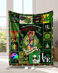 Socira Weed Decor Flannel Throw Blanket, Marijuana Gifts - Super Soft, Thin, Noon Break Blanket for Office, Home, Car, 40''X50'' by Socira