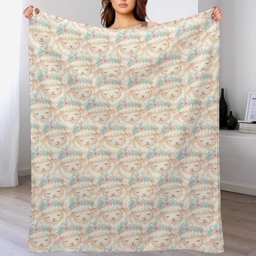 Socira Cute Goat Sheep Blanket Throw Blanket Cute Goat Sheep Gifts for Women Men Soft Sofa Throws for Travel Camping Bed Home Decor Car Birthday Gift 40"*50" （100 * 130cm） - Image 2