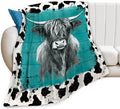 Highland Cow Blanket Highland Cows Throw Blankets Rustic Farmhouse Cattle Print Cozy Fleece Flannel Stuff Plush Lightweight Bedding Lover Gifts for Men Women Adults for Couch Sofa Bed Decor 60"X80" by Unknown