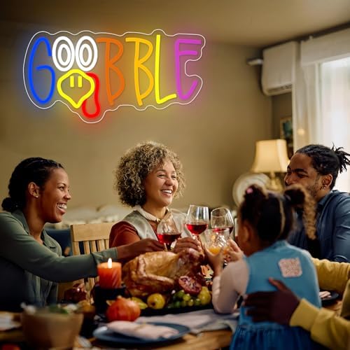 Turkey Neon Sign Thanksgiving Neon Sign for Wall Decor Dimmable Turkey LED Lights Gobble Neon Light Up Sign for Door Wall Art Window Home Party - Image 7