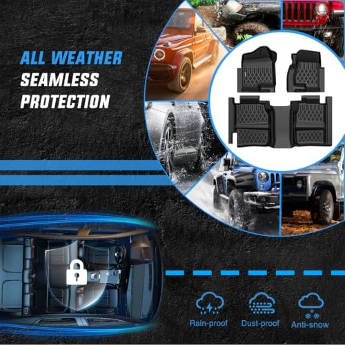 Nilight TPE Floor Mats for Chevy Silverado GMC Sierra Extended Cab