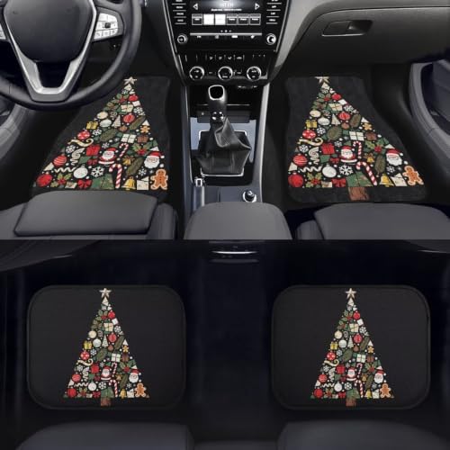 Christmas Tree Car Floor Mats Set of 4