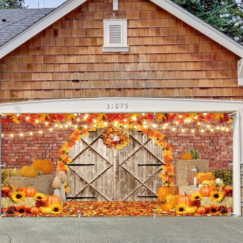 Fall Thanksgiving Garage Door Cover Decorations Banner Backdrop 7x16ft - Image 6