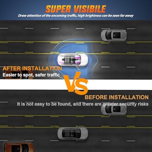 Nilight 40LED Purple White Emergency Strobe Traffic Advisor Light Bar with Suction Cups Dash Safety Warning Hazard Flashing Lights Interior Front/Rear Windshield for Trucks Construction Vehicles