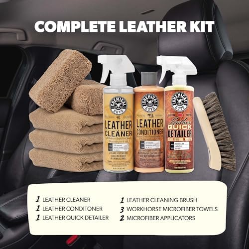 Chemical Guys, 9-Piece Leather Cleaner & Conditioner Kit for Car Interiors